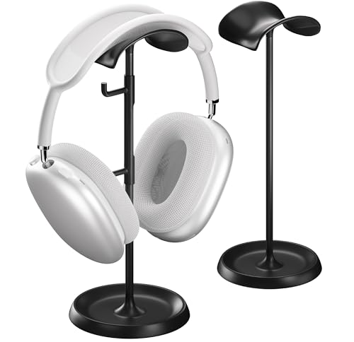 wigmoa Support pour casque, support de casque avec plateau de rangement de câbles compatible avec AirPods Max, AirPods Pro, Beats, Bose et la plupart des casques de jeu. Aucun outil nécessaire : ME-2