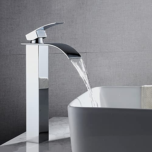 Grifo de lavabo de cascada monomando en latón para eliminar salpicaduras y ruidos de agua LWX