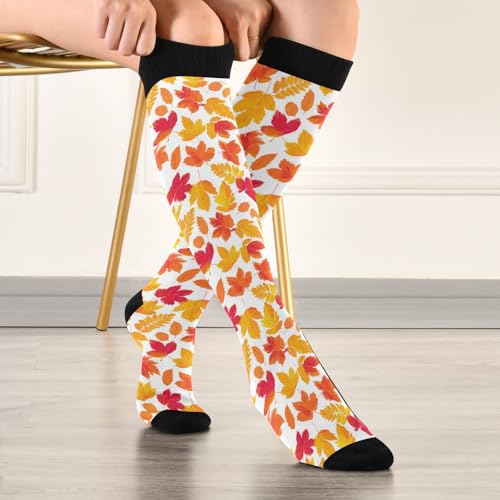 Image of Wusikd Heartbeat Symbol Compression Socks for Women and Men Circulation Black Long Socks for Athletic Running 1