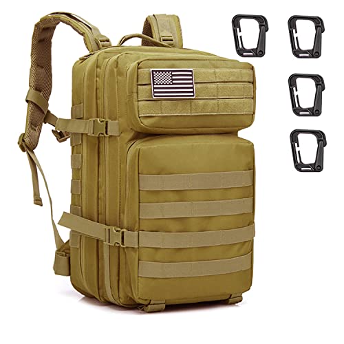 ZEHNHASE Zaino Tattico, 45L Zaino Militare Molle per Trekking all'Aperto, Campeggio, Caccia e Viaggi per Uomini e Donne (Verde Militare)