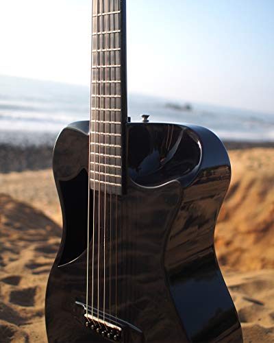 Journey Instruments Carbon Fiber Travel Guitar – Of660 Traveling Acoustic Guitar With Collapsible Patented System – Portable Backpack Case (High Gloss Black) #TOP6