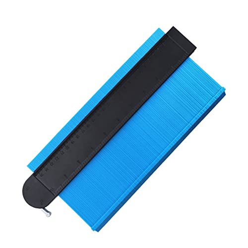 LYVQZPWLR Medición de contorno, Calibre de contorno, plantilla de calibre de perfil autoblocante Escala de curvatura Colocación de baldosas Laminado Modelado de bordes Madera Medida(Blu,10 inch)