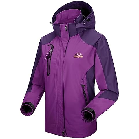 donhobo Women's Waterproof Ski Jacket with Hood Cover