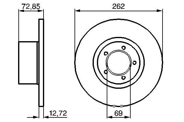 BOSCH 0 986 478 077, 2 szt Tarcze Hamulcowe przód 262mm