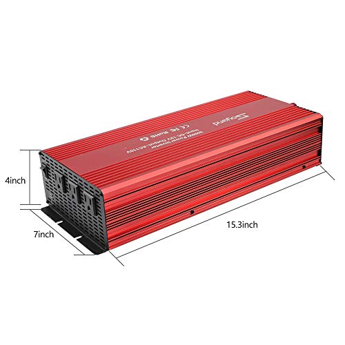 soyond 3000W Power Inverter Modified Sine Wave Converter for Home Car RV with AC Outlets Converter DC 12V in to AC 110V Out