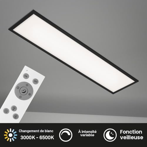 Plafonnier LED Briloner dimmable noir et blanc 24W avec télécommande - 4