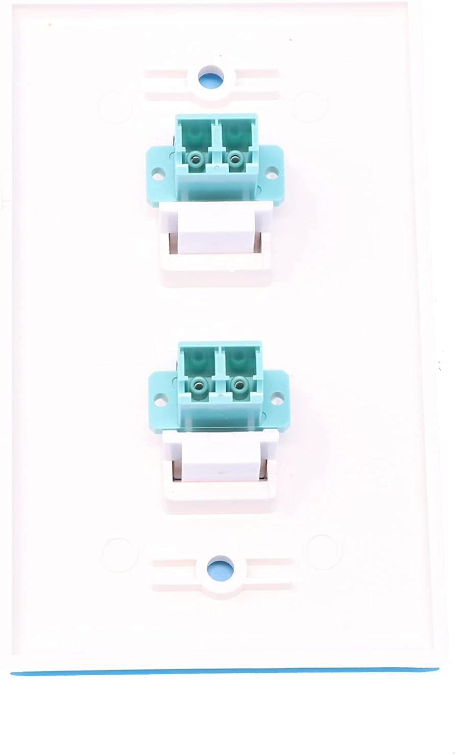 RiteAV - 2 Port LC Fiber 10GB Duplex Wall Plate - White