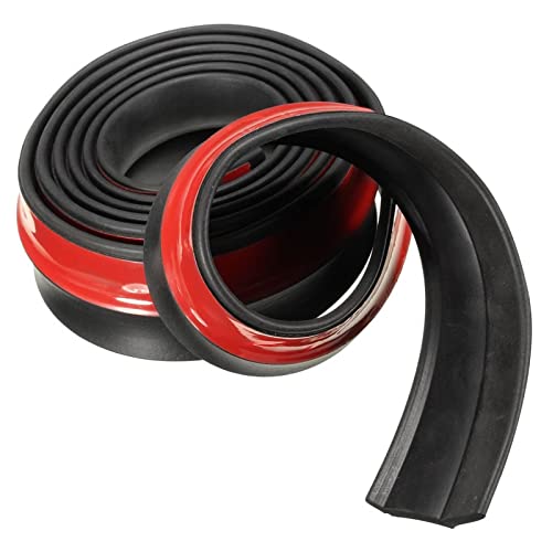 Haehne Coche Alerón Delantero, 2.5m / 8.2ft Universal Coche Pegatina Lip Skirt Protector Coche Delantera Lip Bumper Coche Caucho, 60mm Anchura Cover