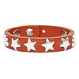 B.Belt Bracelet oranges Lederarmband mit silbernen Stern Nieten unisize BB6026L03-340