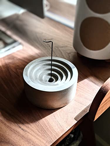 Minimal Contemporary Cement Palo Santo Holder - 4 In 1 Incense, Scented Rope, Scented Cones And Palo Santo Burner / Holder - Incense And Palo Santo Not Included #TOP6