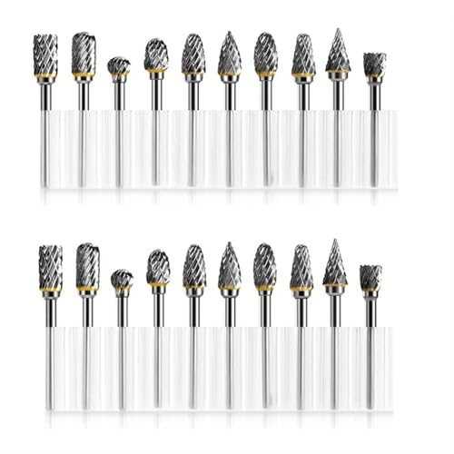 Juego de fresas rotativas carburo 10 pcs 1/8 pulg mango miniatura 1