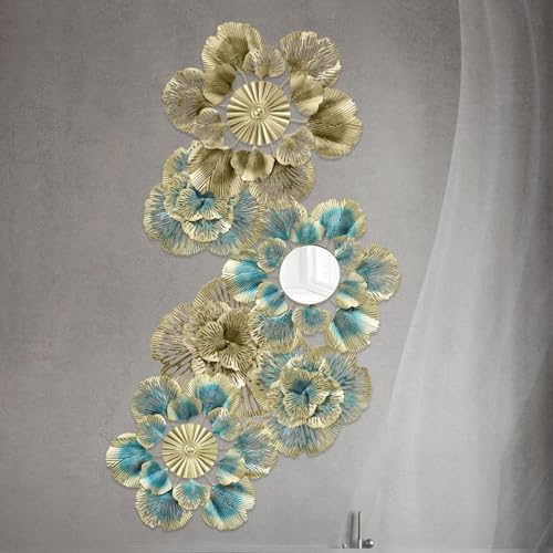 Décoration murale créative métal fleurs feuilles creuses pour salon - 7