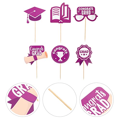 LUOZZY 30 peças de topo de bolo de graduação inserções de bolo de graduação palitos de aperitivo de