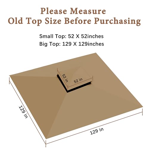 SCOCANOPY Replacement roof Compatible with Target Madaga Gazebo Model L-GZ136PST,(Tan) - Image 4