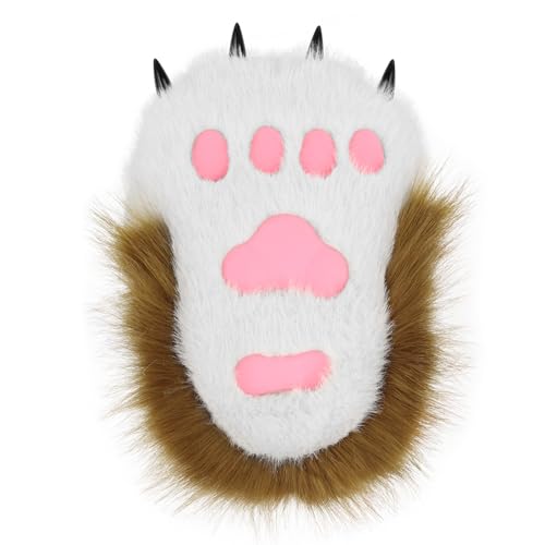 Image of Animal Fuzzy Slippers Bear Cat Wolf Dog Fox Fursuit Feet Paw Claw Shoes Furry Boots Costume Accessories for Adult Kids