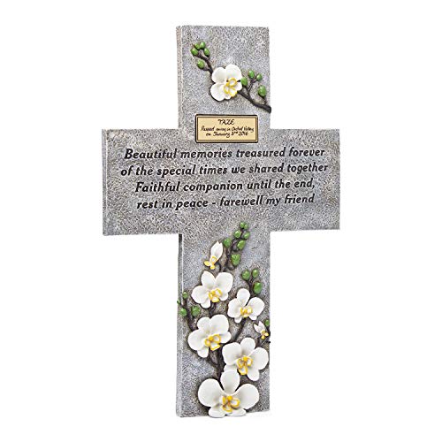 Orchid Valley Pet Memorial Grave Marker Cross Suitable for Any Animal, Cat, Dog, Horse, Guinea Pig, Rabbit etc. Supplied with Blank Plaque to Personalize.