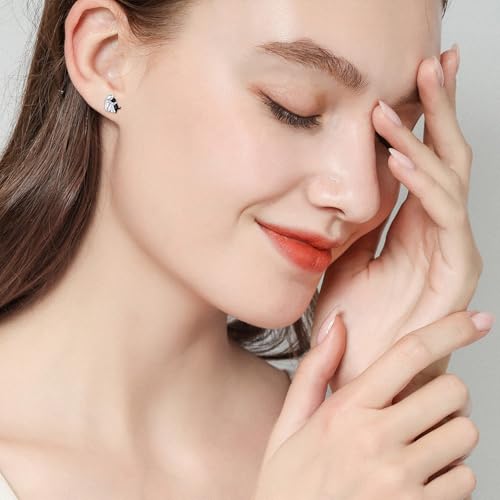 Image of 925 Sterling Silver Dog Earrings Cute Animal Puppy Stud Earrings Dog Jewelry Gifts for Women Girls Pet Lover Hypoallergenic Earrings for Sensitive Ears