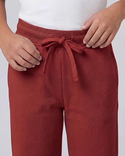 Image of Real Essentials 3 Pack: Girls' Fleece Open Bottom Soft Athletic Performance Casual Sweatpants(Ages 7-16)