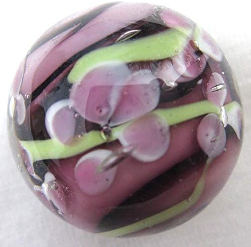 Miniatura 2 de 0.866 in (78") Protea Mármol de vidrio hecho a mano con soporte de flores púrpuraverde remolino