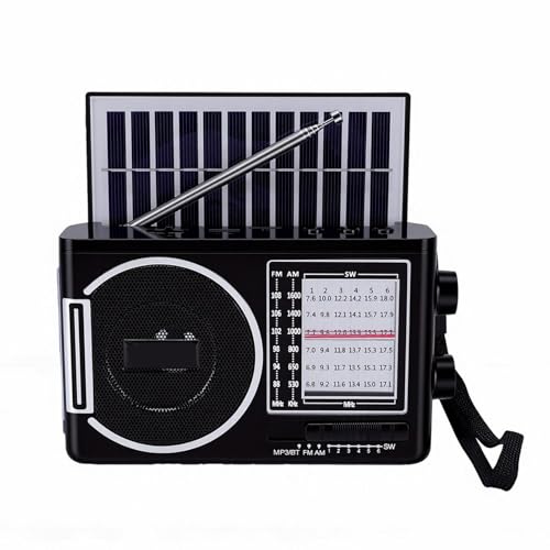 Radio portátil Bluetooth AM FM SW con carga solar y linterna miniatura 1