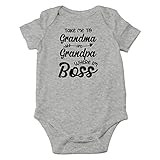 AW Fashions Take Me To Grandma And Grandpa Where I'm Boss Baby Bodysuit Funny Adorable Cute Infant Outfit (12 Months, Sports Grey)