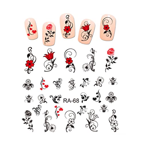 Flower Nail Art Stickers Water Transfer Decals Decorations #TOP7