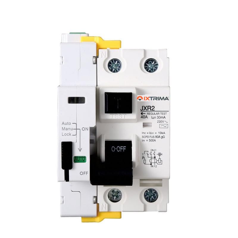 Interruttore Differenziale restart a Riarmo Automatico, 2P 40A 230V 30mA, Salvavita DIN 3 Moduli