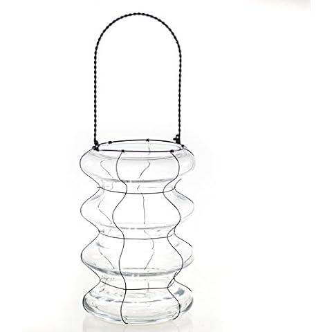 Großes Windlicht für Kerzen zum hängen oder stellen. Glas & Metall. Beleuchtung für Garten, Balkon und Terrasse. … Cover