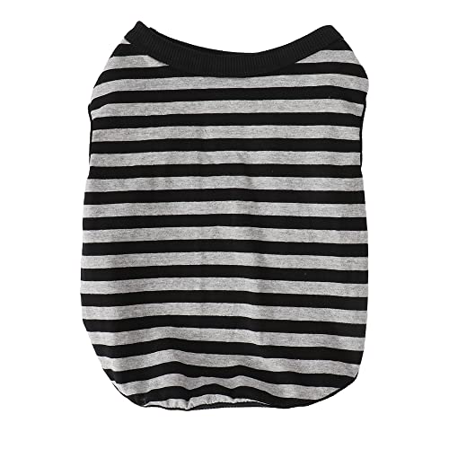 Hozz 100% Cotton Striped French Bulldog Shirts For Vest Tank Top Frenchie Dogs Black Xl, X-Large (Pack Of 1) #TOP7