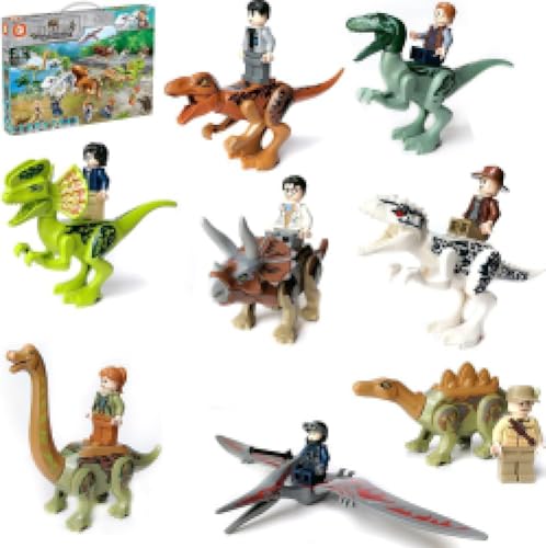 RANJIMA Dinosaurier Block Spielzeug Set, 16Pcs Dinosaurier Spielzeug...