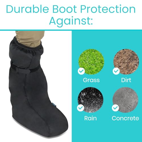 Vive Tall Walking Boot Cover Waterproof - for Medical Orthopedic Brace & Cast, Fractured Foot Accessories - Prevents Moisture, for Outdoor, Rain, Snow Protection - Non-Slip, Adjustable (X-Large) by Vive - Image 4