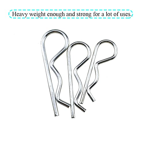 Hao Pro 3 Sizes R Clips Better Grip Hold Tight Pull Easier Convenient Adjusting Quality Carbon Steel Good Tension Hitch Pin Hair Pins Spring Fastener 9 Pieces For Lock System Rc Toy Farm Mower #TOP3