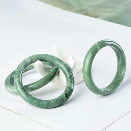 URED Jade Bangle Bracelet for Women Green Feng Shui Good Luck Bracelet with Box Natural Jade Bangle for Women Meditation Birthday Mother's Day 2.44in3