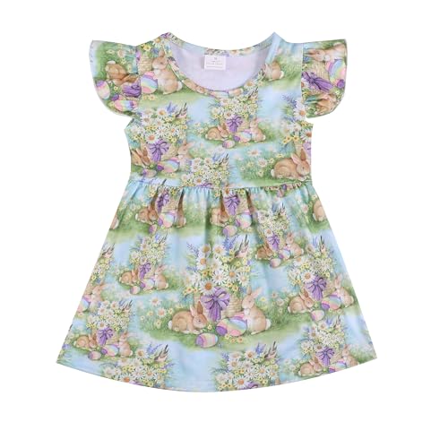 Image of nebljgo Toddler Girl Bunny Clothing Sets Spring Summer T-Shirt Leggings Pants Outfit 3-8Y