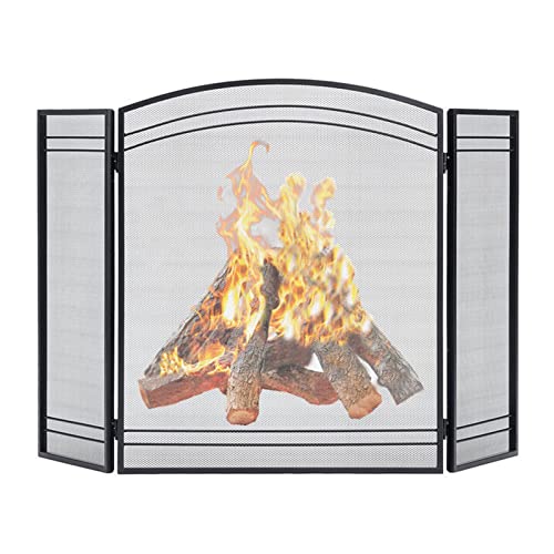 Pantalla para chimenea de paneles de alta resistencia y acabado protector para salón 2