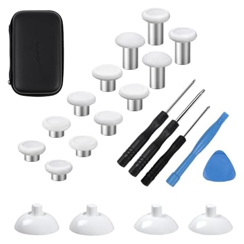 RALAN Replacement Interchangeable Thumbsticks Joysticks Repair Kit for Xbox One, Xbox Series X/S, PS4/PS5/Switch Pro Controllers, 3 Height Plastic Base, 5 Grip Designs Cover