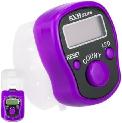 Purple Knit Row Counter, Finger Digital Counter, Crochet Stitch M...