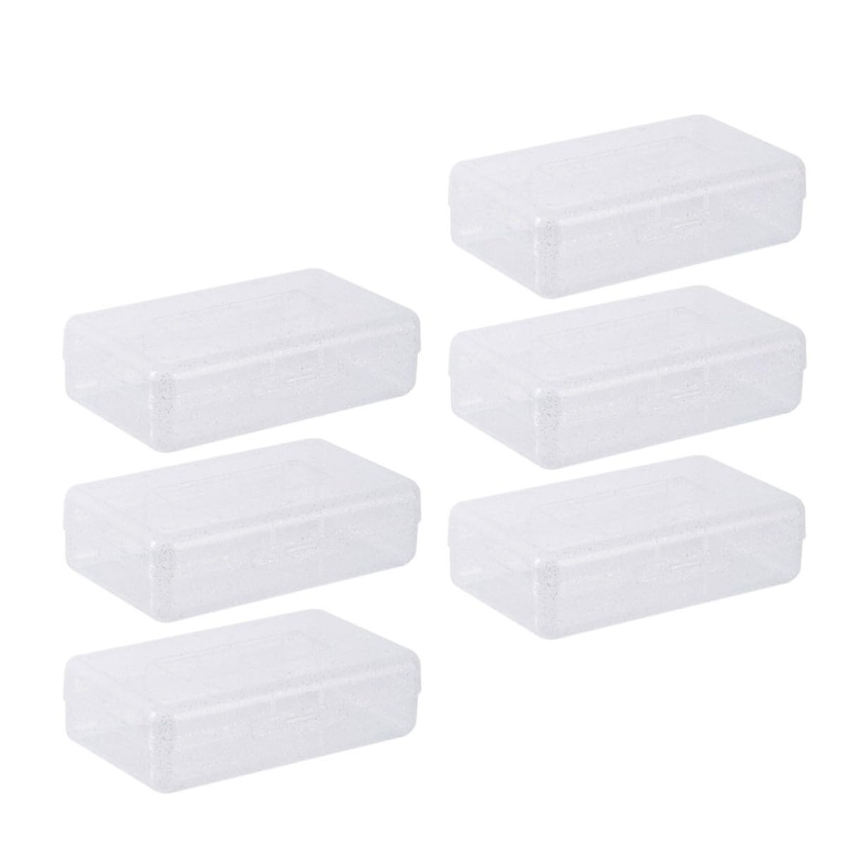 IMIKEYA Astuccio Scuola Trasparente in Plastica Pp 6 Pezzi Coperchio | Scatola per Impilabile, Contenitori Trasparenti per Cancelleria, Festa Scuola Decor Oktoberfest Party