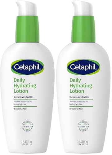 Cetaphil Daily Hydrating Lotion with Hyaluronic Acid 88ml, Instantly Hydrates Skin, Fast Absorbing, Fragrance-free, Ideal Under Make Up, Suitable for Dry to Very Dry Skin, Dermatologist Tested