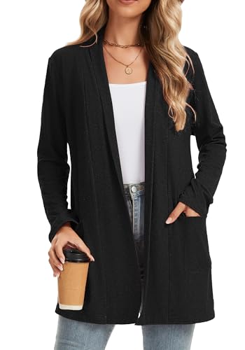 Womens Cardigan Long Sleeve Lightweight with Pockets Business Casual Early Fall Fashion Clothing Cute Tops