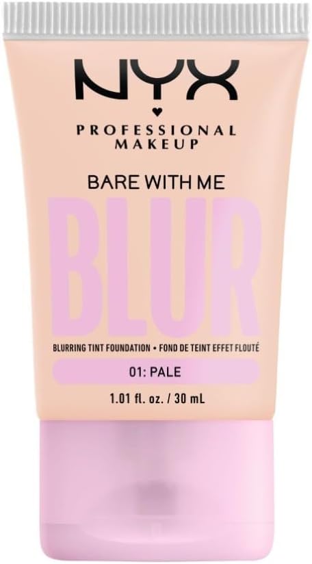 NYX Professional Makeup Blurring Tint Foundation, Medium Coverage, Matte Finish, With Niacinamide, Matcha and Glycerin, 12 Hours Hydrating, Bare With Me Blur, 30 ml, Shade Pale