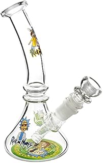 The7boX Small Glass Bong 14mm Recycler Water Pipes Cartoon Beaker Bongs