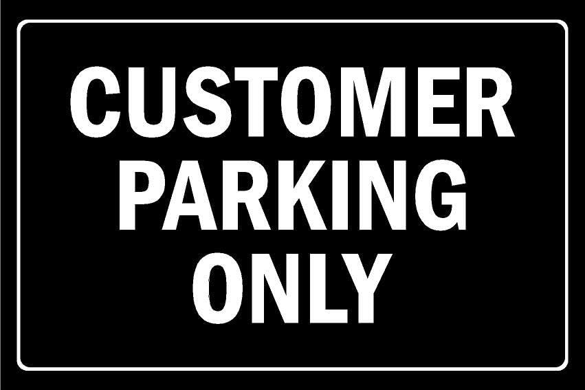 Customer parking only - Self adhesive sticker (600mm x 400mm)