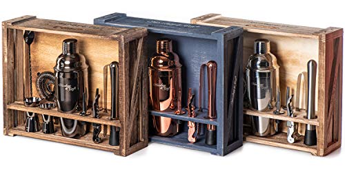 Mixology Bartender Kit: 11-Piece Copper Bar Set Cocktail Shaker Set with Rustic Wood Stand | Perfect Home Bartending Kit with Rose Gold Bar Tools and Martini Shaker for Foolproof Drink Mixing Mixology Bartender Kit: 11-Piece Copper Bar Set Cocktail Shaker Set with Rustic Wood Stand | Perfect Home Bartending Kit with Rose Gold Bar Tools and Martini Shaker for Foolproof Drink Mixing