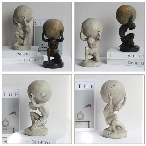 Lukitas Atlas Holding Up World Statue and Sculpture, Resin 11.5'' - Image 2