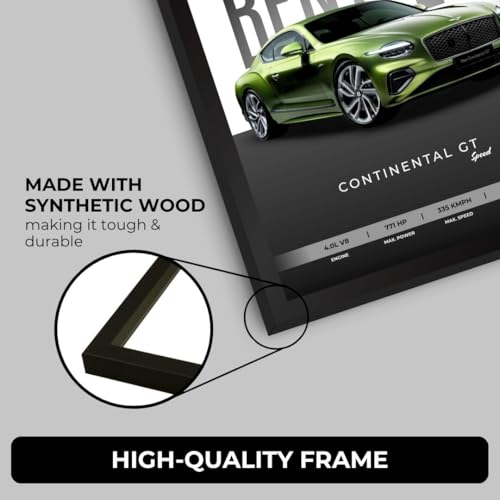 Image of Bentley Continental GT Poster | Framed Bentley A4 Sized (31 x 23 cm) | Continental GT Car Poster for Wall, Gift for Boys, Luxury Frames | Dream Car Posters for Wall, Bedroom, Hostel, Study Area, Hostel (F 070)