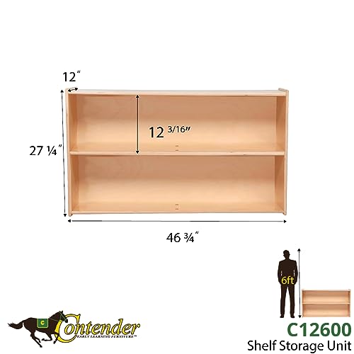 Contender 2 Shelf Horizontal Bookcase (48" Width) |Montessori Shelf - Toy Storage Organizer, Arts, Crafts & Supplies Storage Unit | for Home, Office, Classroom, Daycare - Image 4