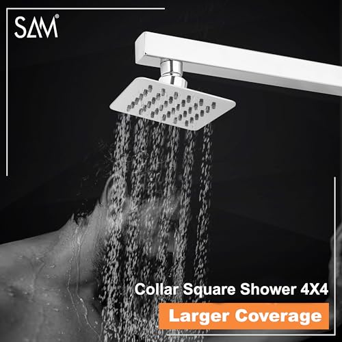 Image of SAM Shower Slim High Pressure Rainfall Showerhead Without Arm for bathroom (Ultra Slim, 4 * 4)