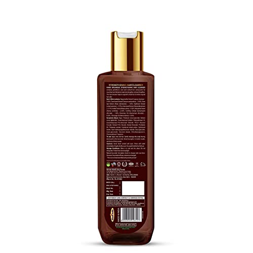 Image of Khadi Organique Strengthening Shampoo | Anti-Dandruff Cleanser | Nourish Hair Follicles, Reduce Frizz & Promotes Hair Growth | SLS & Paraben Free | For Strong, Shiny & Healthy Hair - 200ml (Pack of 1)