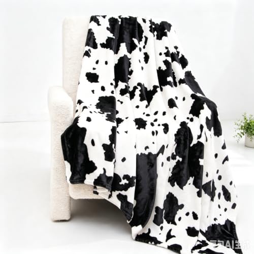 Image of GEULAY Fleece Throw Blanket for Girls Boys, White Black, 40 inchx50 inch